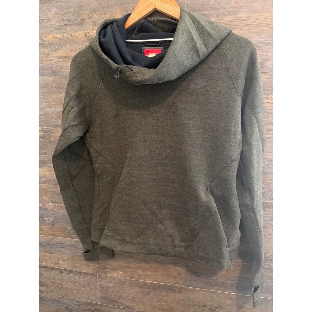 Nike Sportswear Tech Fleece Funnel Neck Hoodie Olive Green 683798-325 Womens M